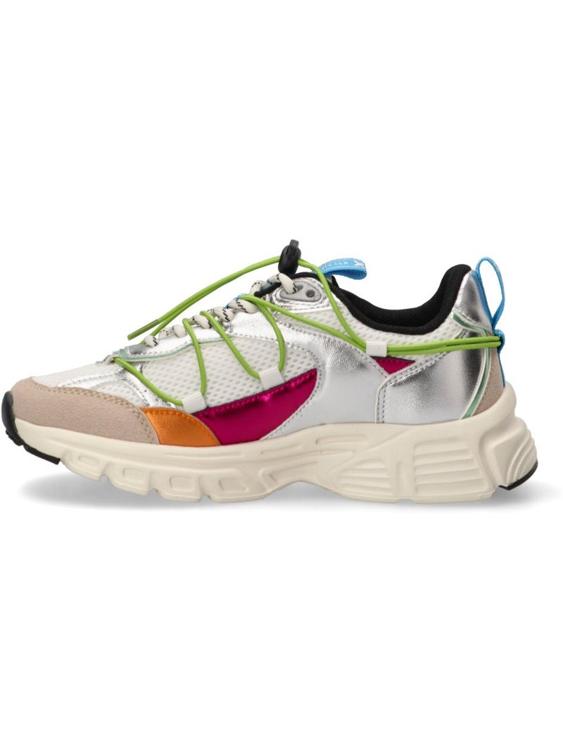 Baskets sport femme à lacets Argent - Kiabi
