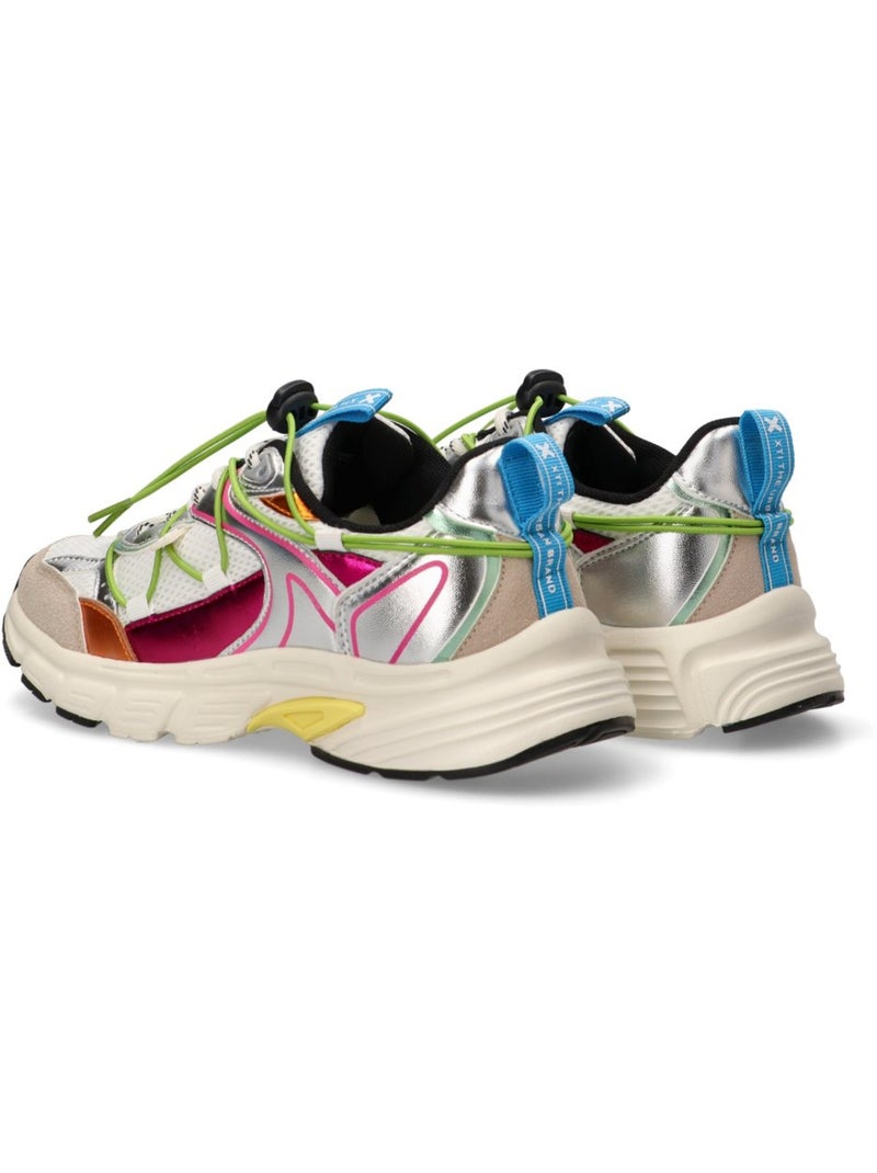 Baskets sport femme à lacets Argent - Kiabi