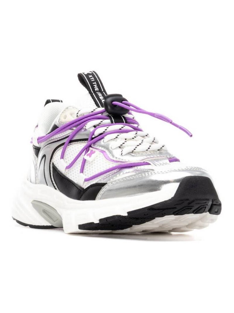 Baskets sport femme à lacets Argent - Kiabi
