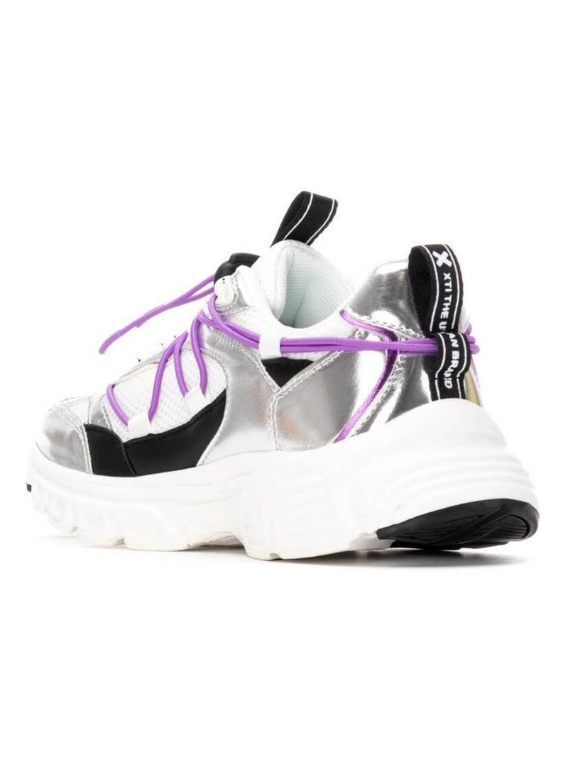 Baskets sport femme à lacets Argent - Kiabi