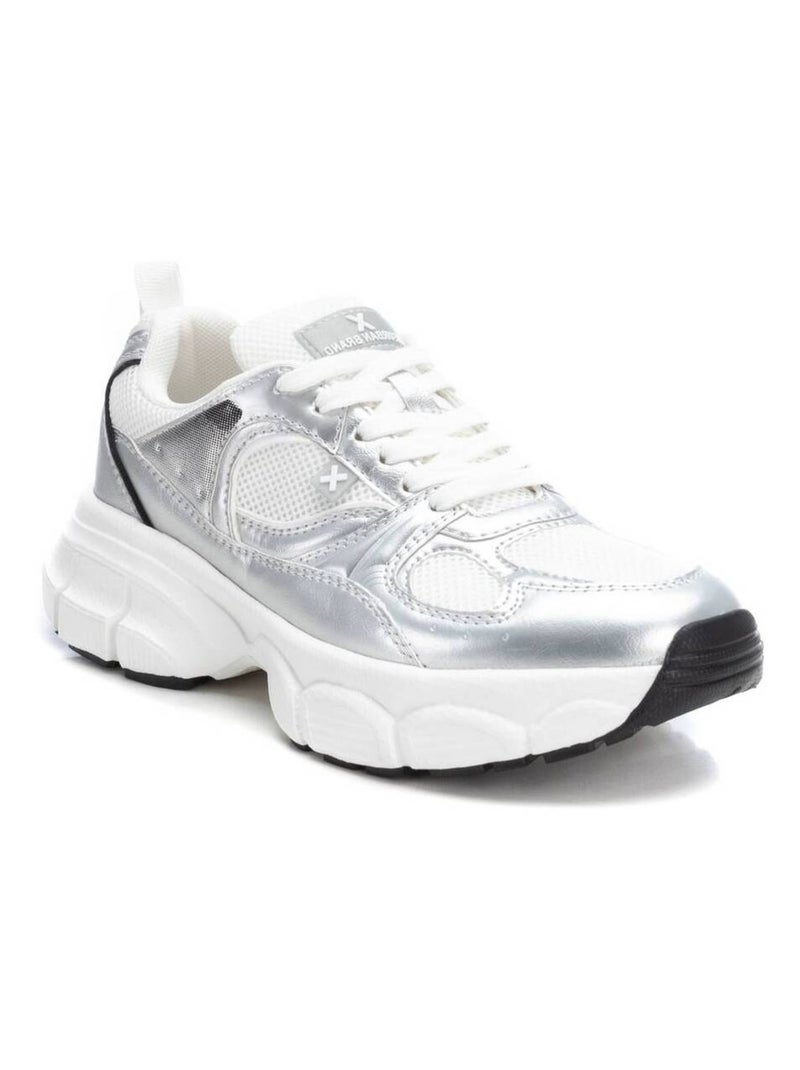 Baskets sport femme à lacets Argent - Kiabi