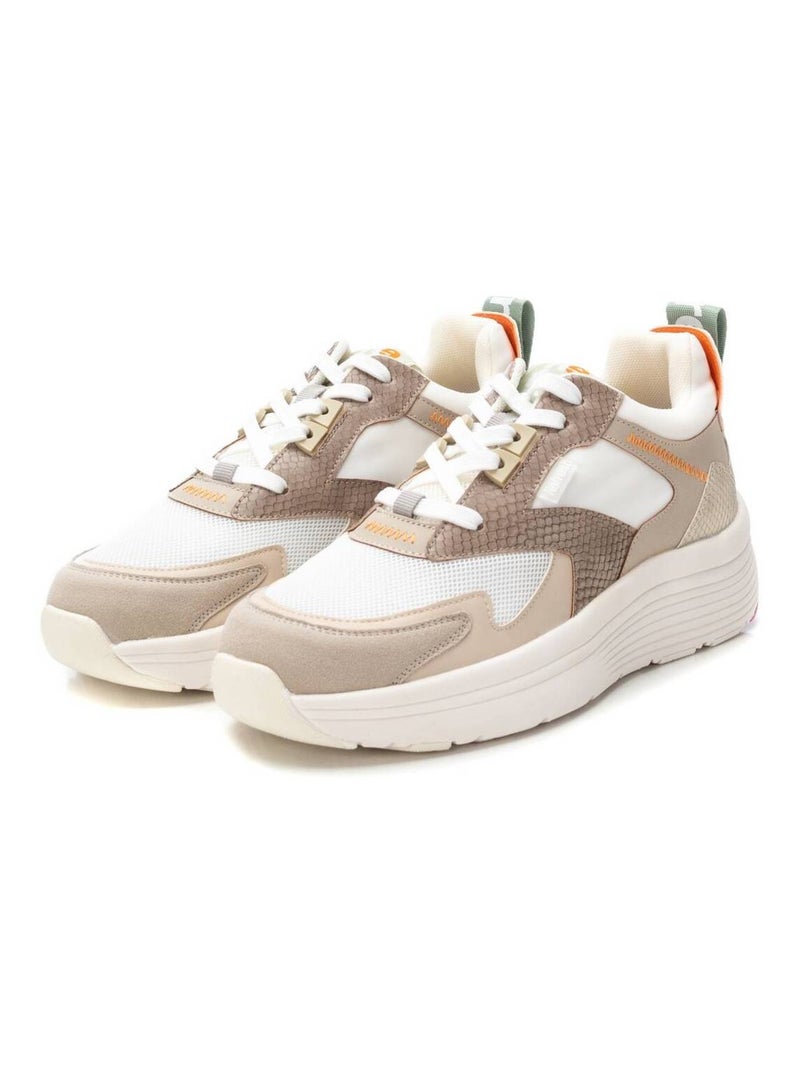 Baskets sport femme à lacets Beige - Kiabi