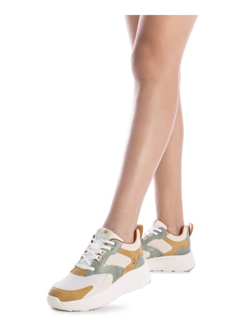 Baskets sport femme à lacets Beige - Kiabi