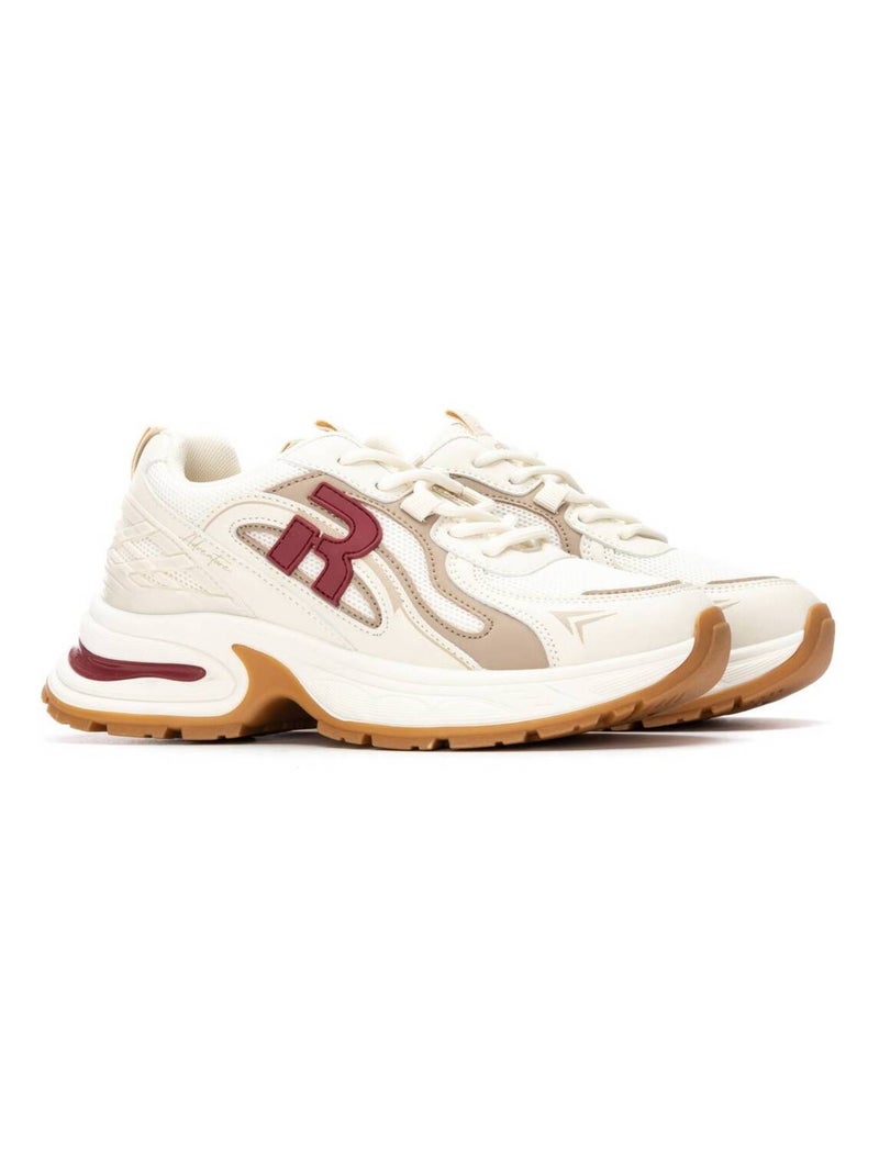 Baskets sport femme à lacets Beige - Kiabi