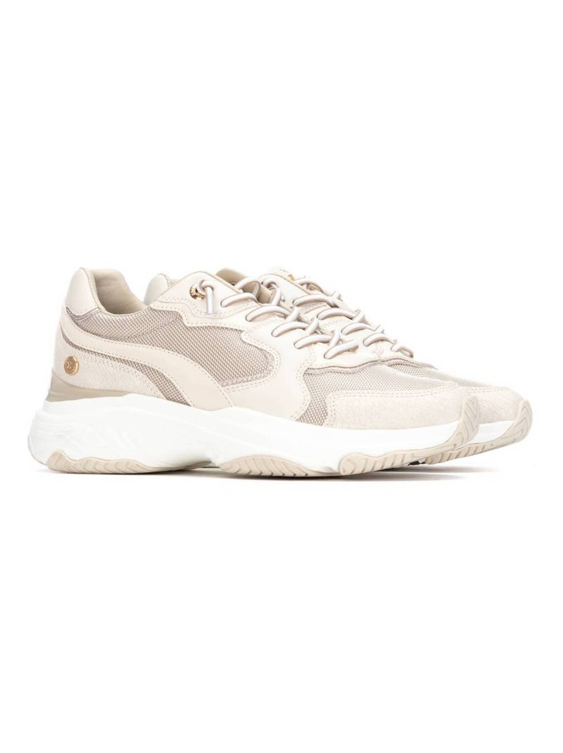 Baskets sport femme à lacets Beige - Kiabi