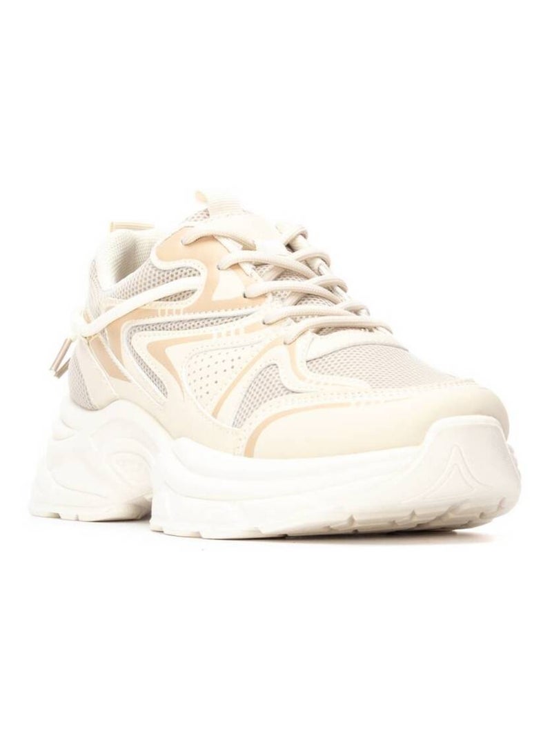 Baskets sport femme à lacets Beige - Kiabi