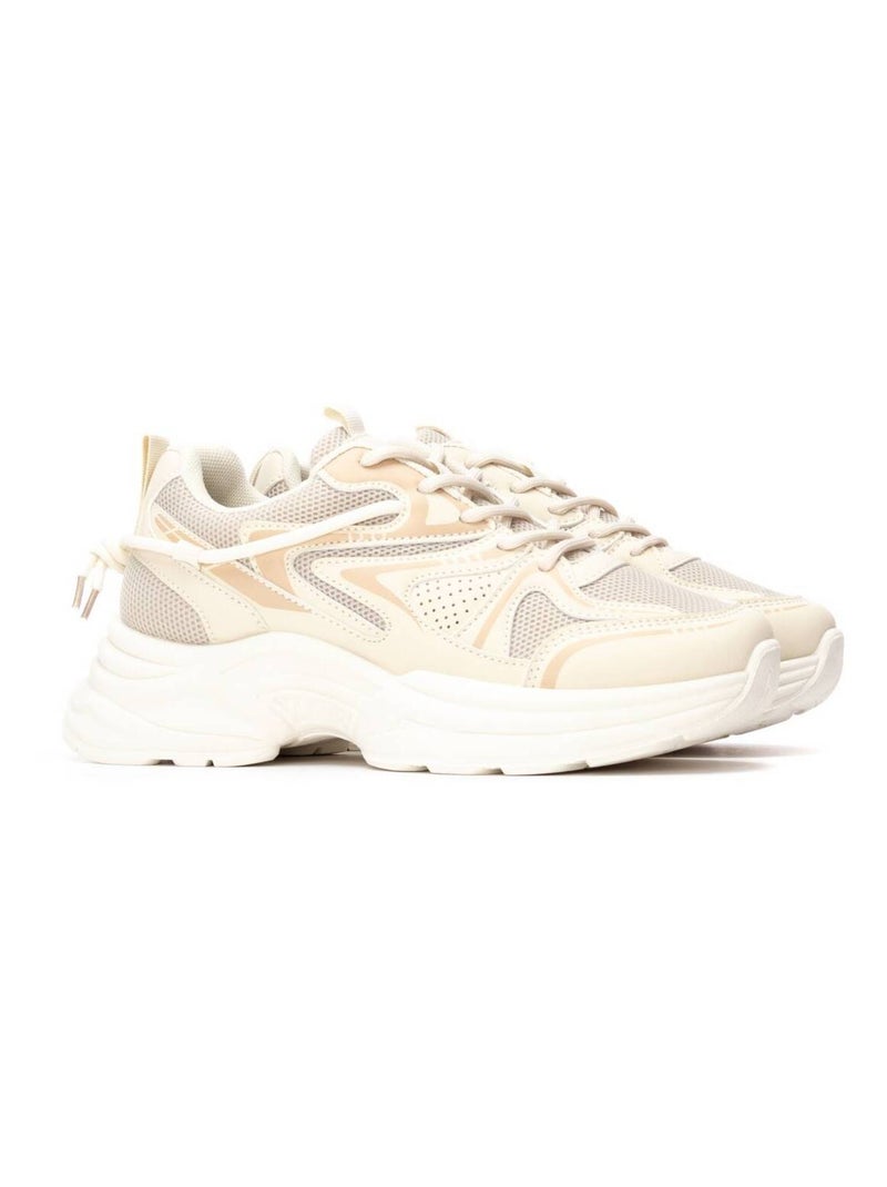 Baskets sport femme à lacets Beige - Kiabi