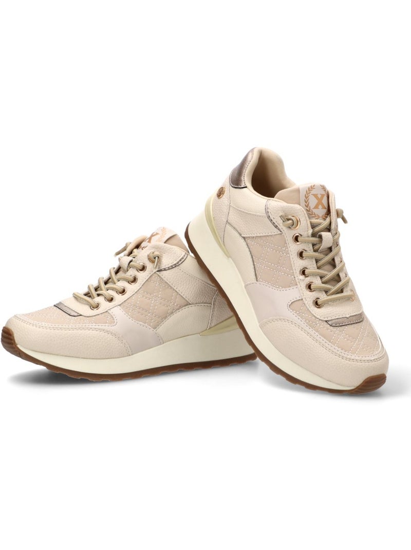 Baskets sport femme à lacets Beige - Kiabi