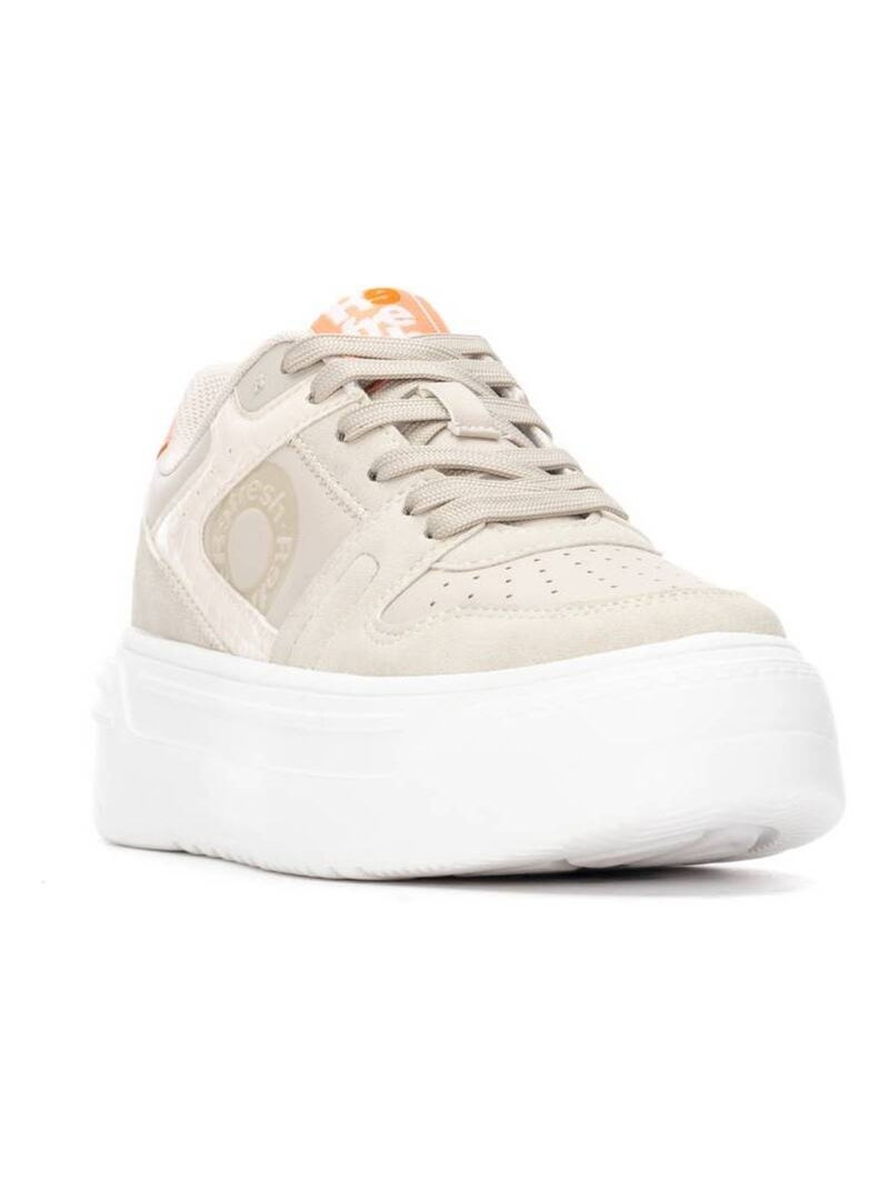 Baskets sport femme à lacets Beige - Kiabi