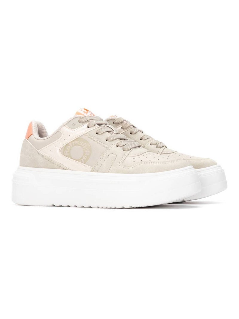 Baskets sport femme à lacets Beige - Kiabi