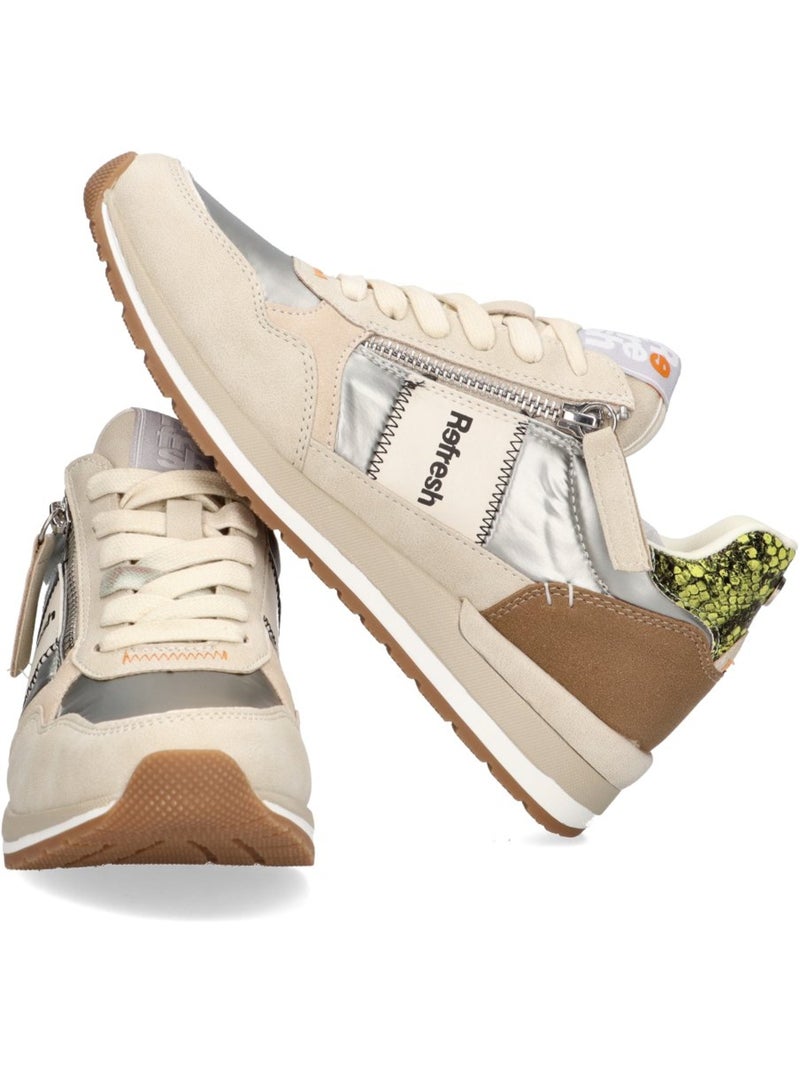 Baskets sport femme à lacets Beige - Kiabi