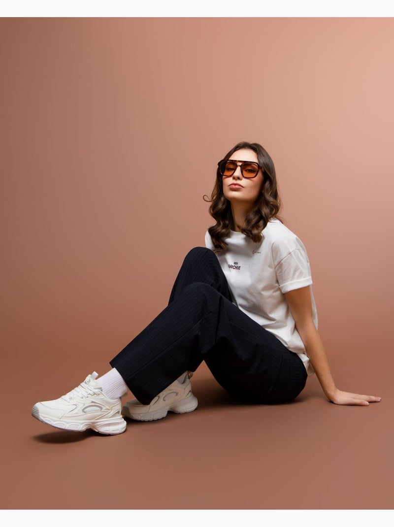 Baskets sport femme à lacets Blanc - Kiabi
