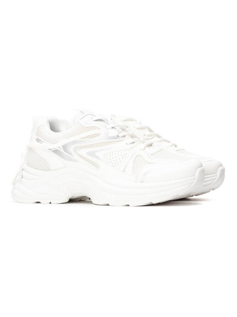 Baskets sport femme à lacets Blanc - Kiabi