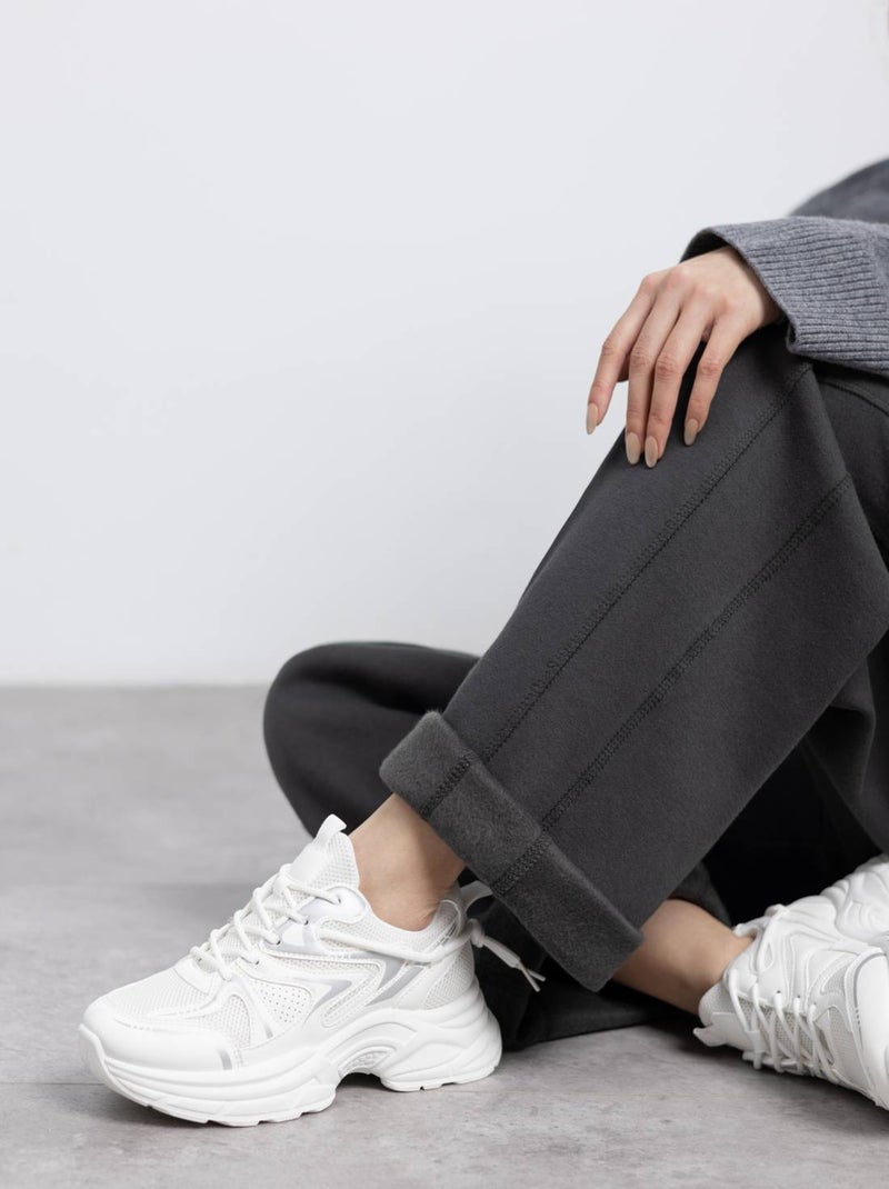 Baskets sport femme à lacets Blanc - Kiabi