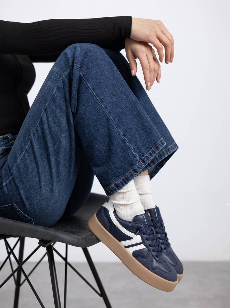 Baskets sport femme à lacets Bleu - Kiabi