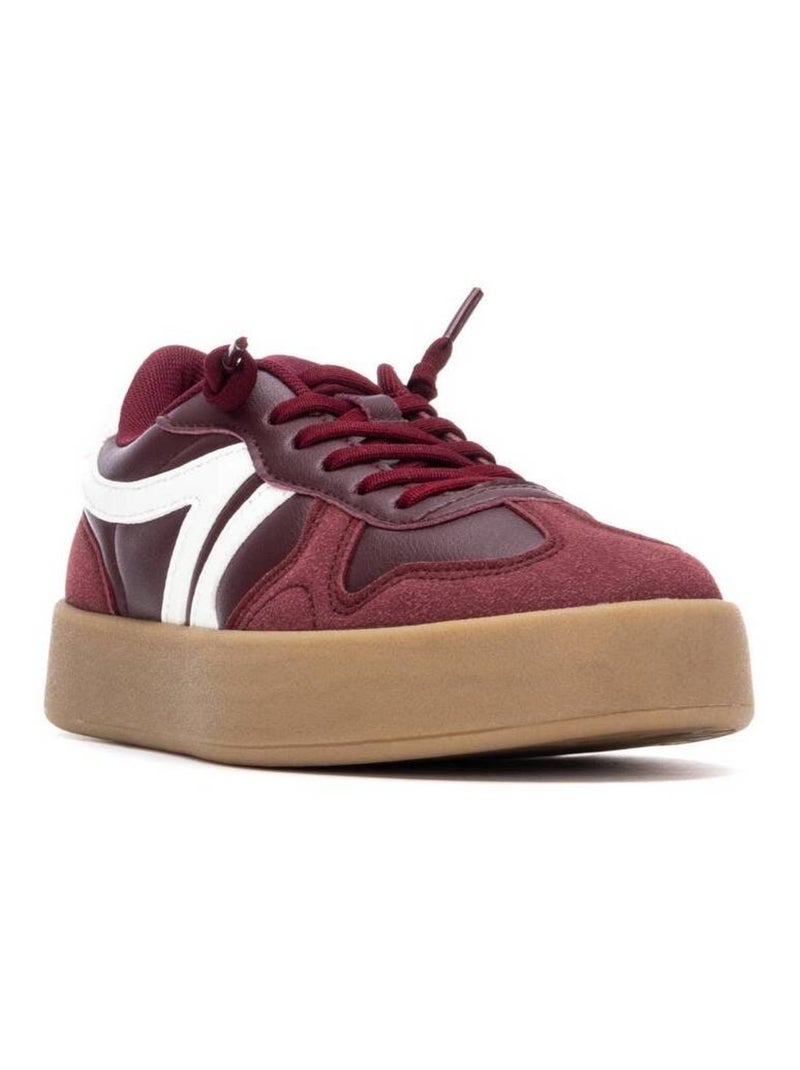 Baskets sport femme à lacets Bordeaux - Kiabi