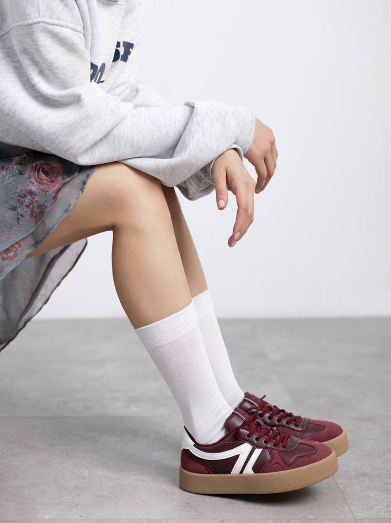 Baskets sport femme à lacets Bordeaux - Kiabi