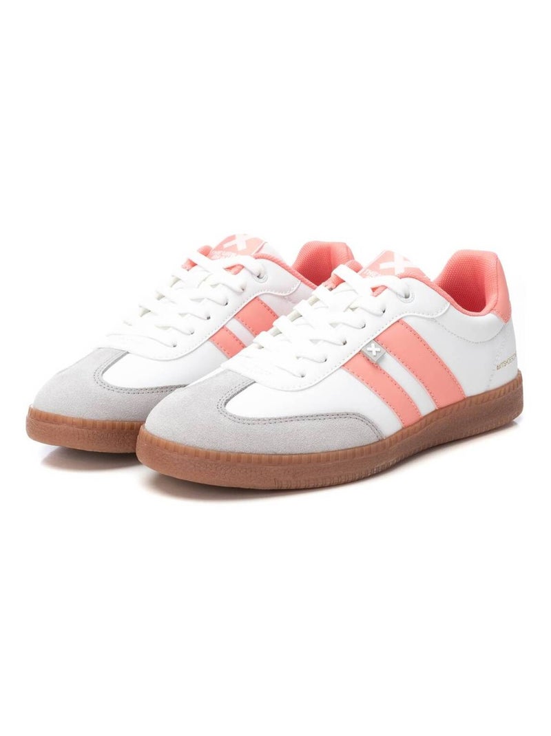 Baskets sport femme à lacets Corail/Turquoise/Crème - Kiabi
