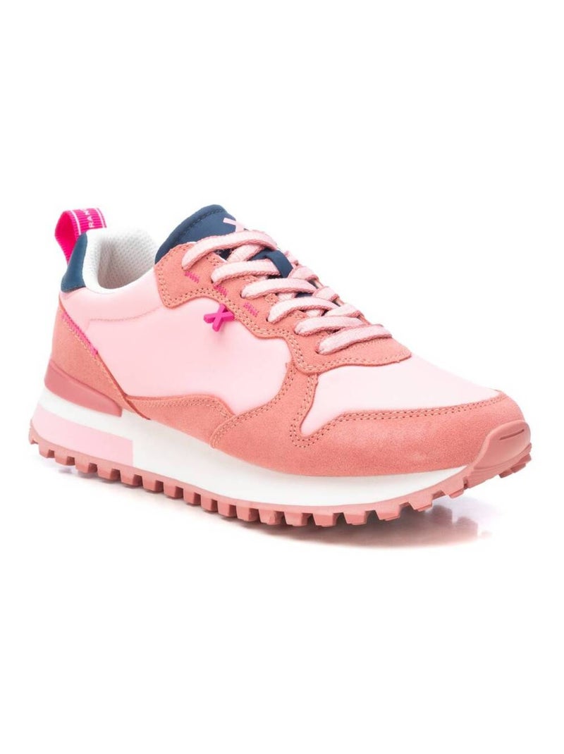 Baskets sport femme à lacets Corail/Turquoise/Crème - Kiabi