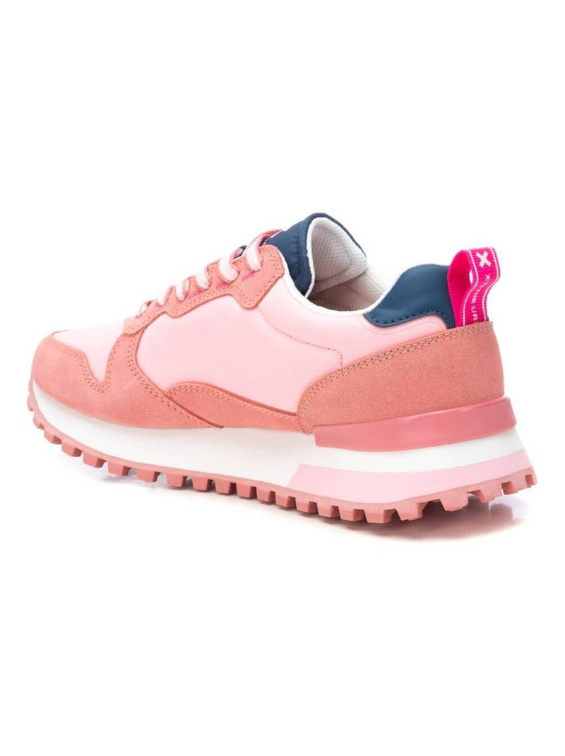 Baskets sport femme à lacets Corail/Turquoise/Crème - Kiabi