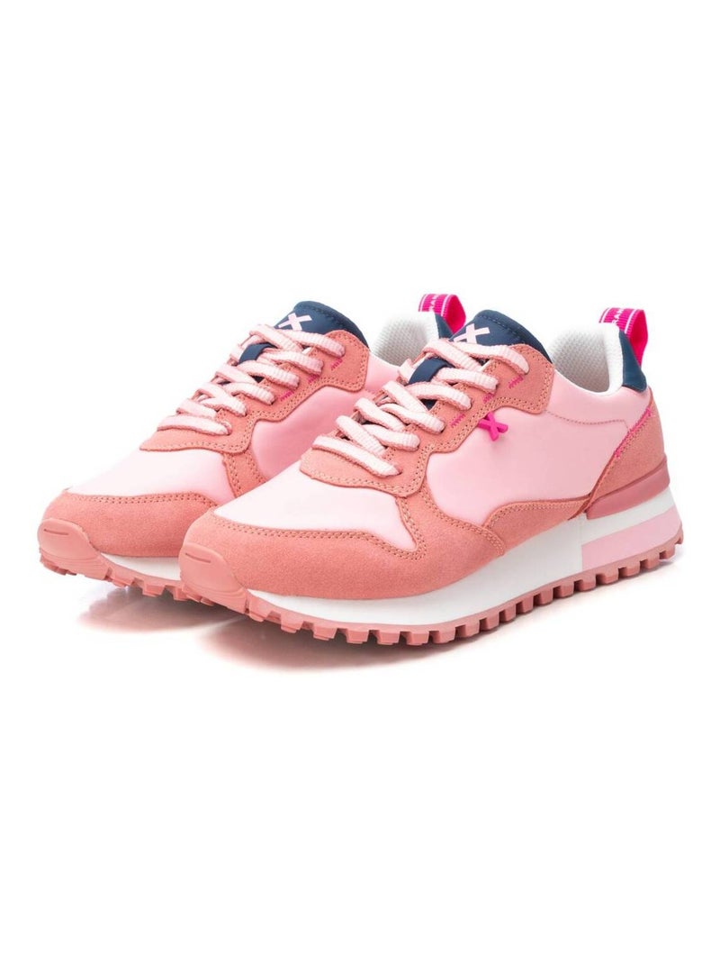 Baskets sport femme à lacets Corail/Turquoise/Crème - Kiabi