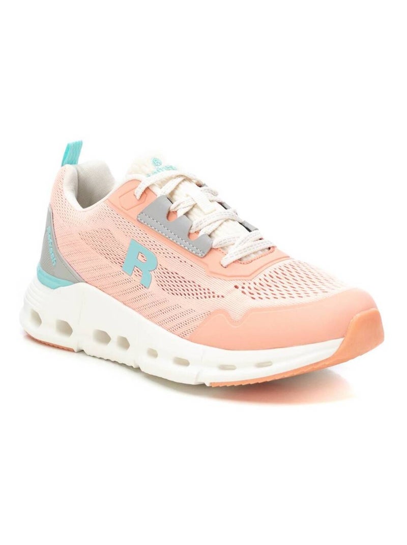 Baskets sport femme à lacets Corail/Turquoise/Crème - Kiabi