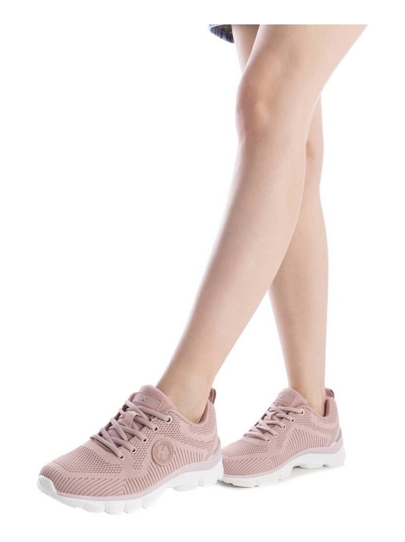Baskets sport femme à lacets Crème - Kiabi