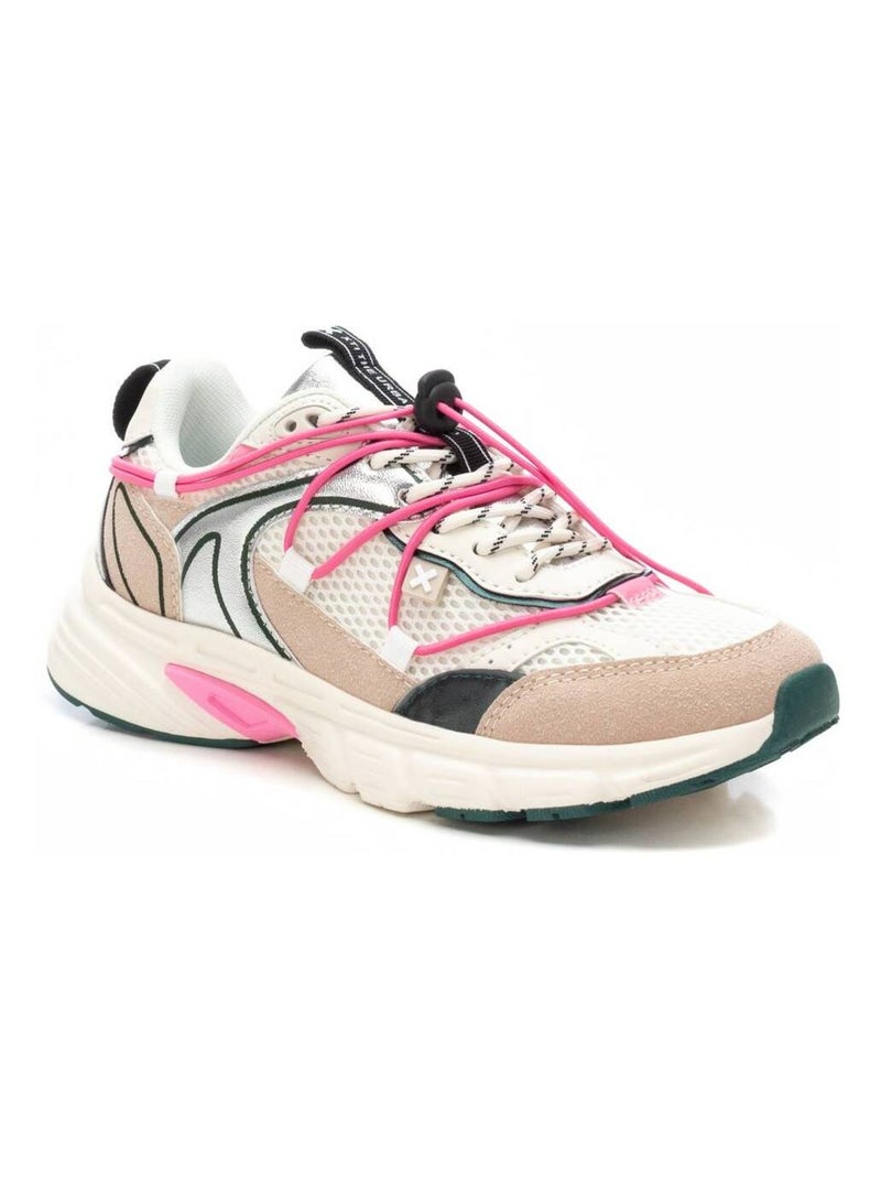 Baskets sport femme à lacets Crème - Kiabi
