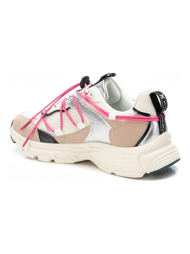 Baskets sport femme à lacets Crème - Kiabi