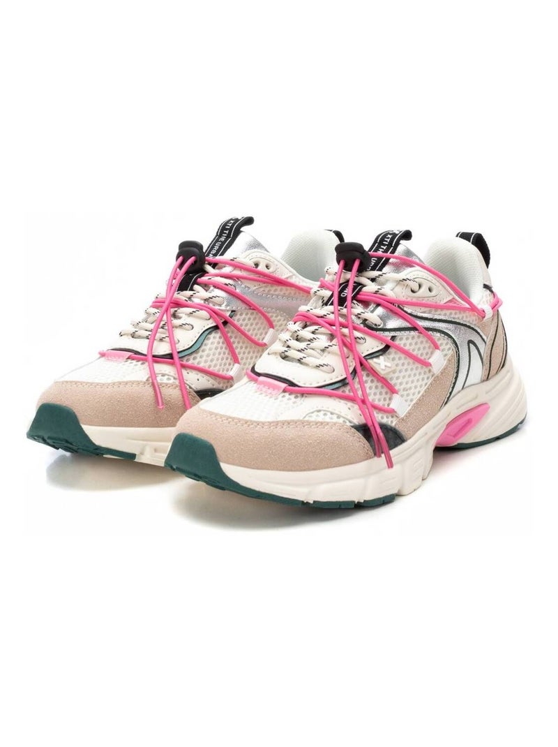 Baskets sport femme à lacets Crème - Kiabi
