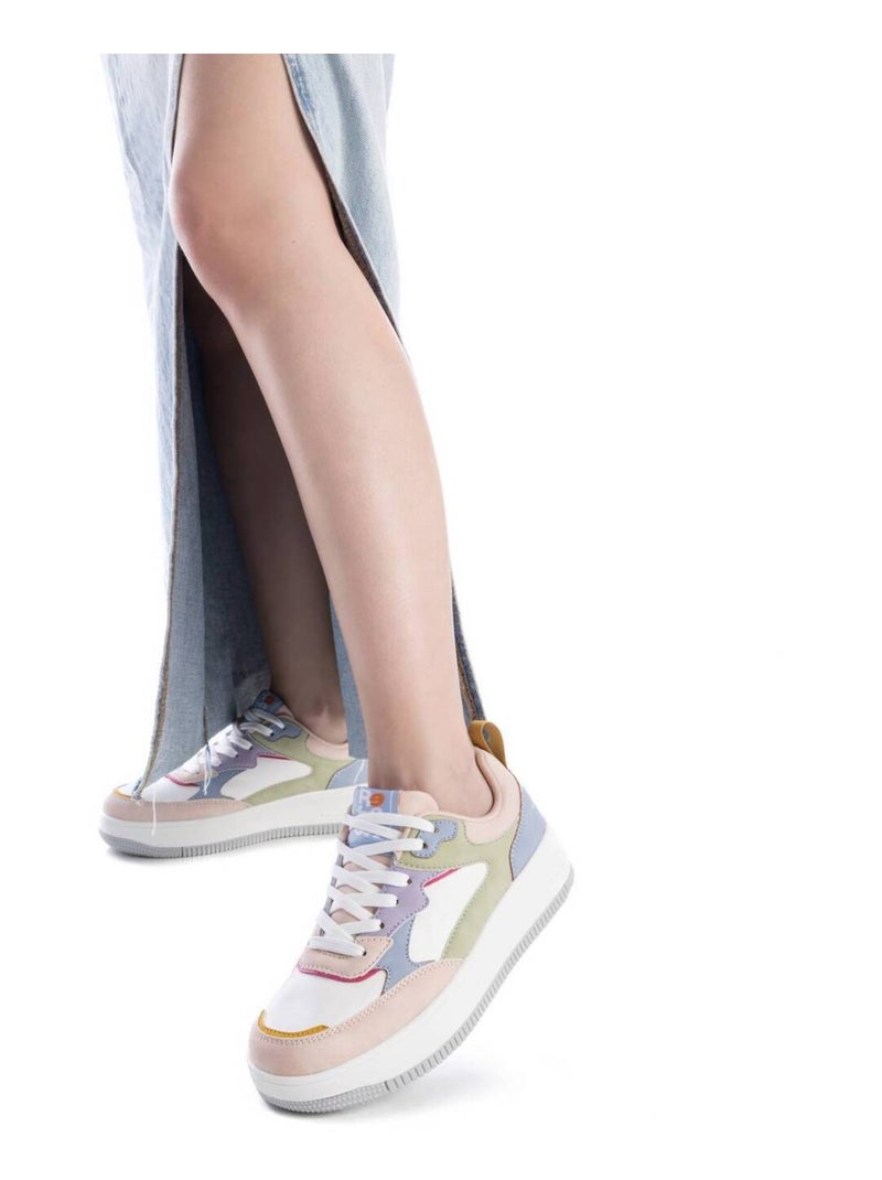 Baskets sport femme à lacets Crème - Kiabi