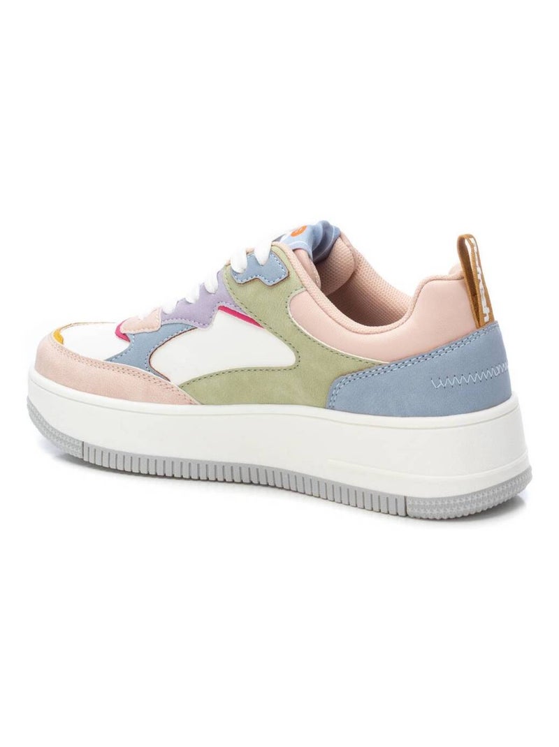 Baskets sport femme à lacets Crème - Kiabi