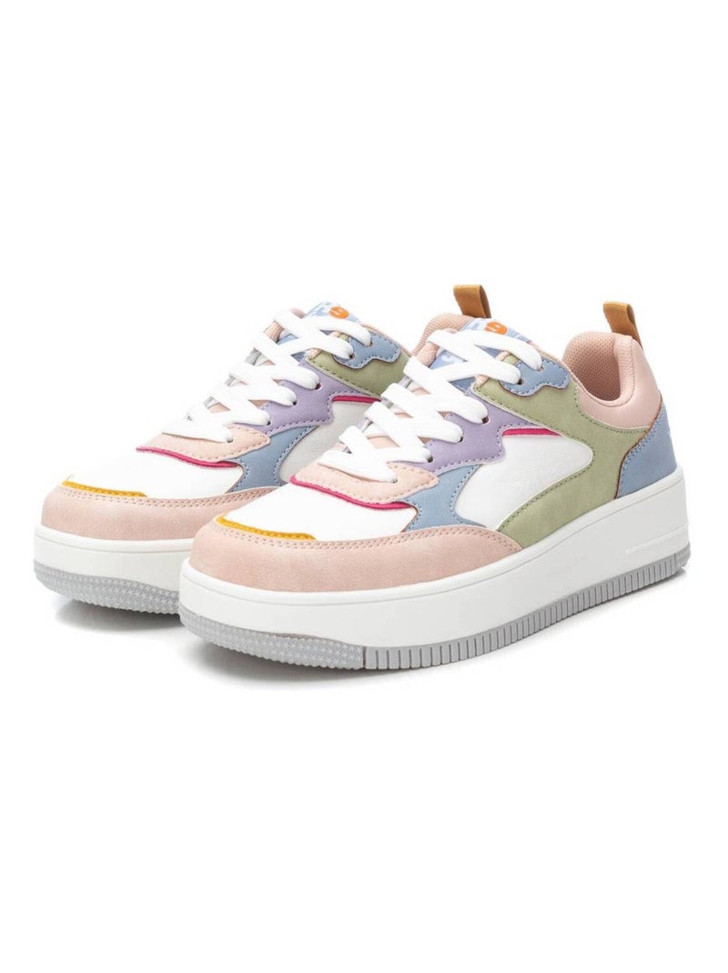 Baskets sport femme à lacets Crème - Kiabi