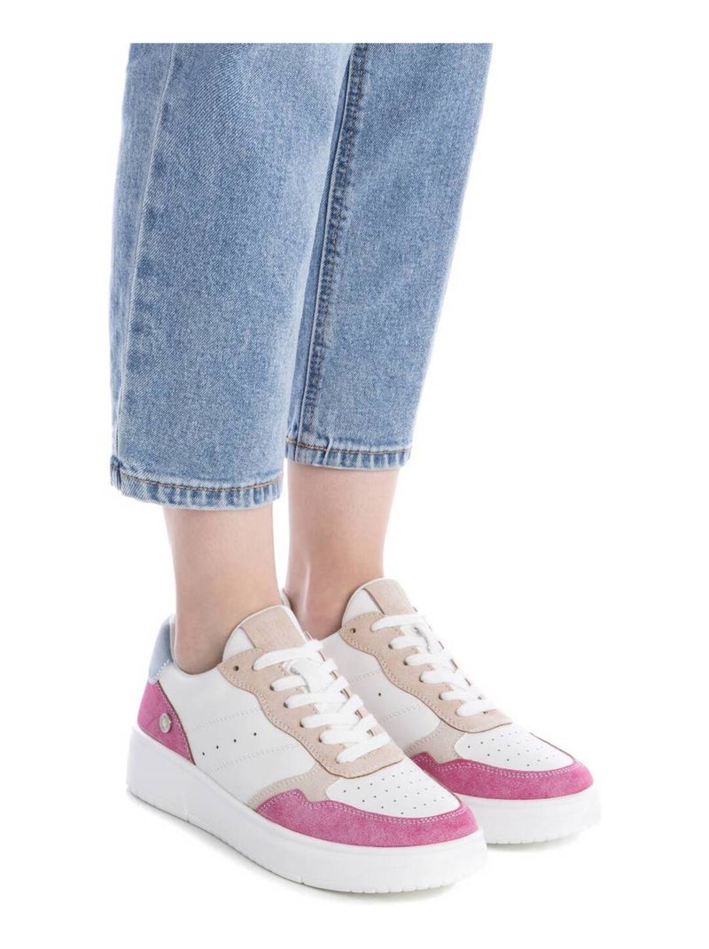 Baskets sport femme à lacets Crème - Kiabi