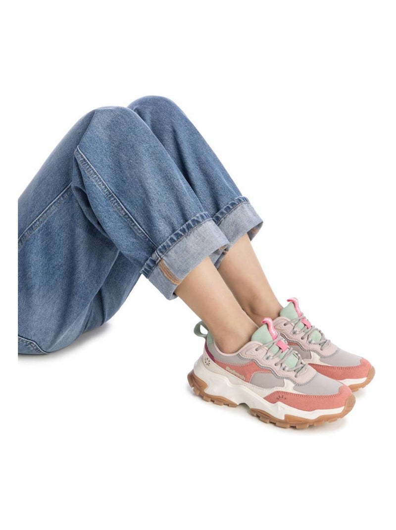 Baskets sport femme à lacets Crème - Kiabi