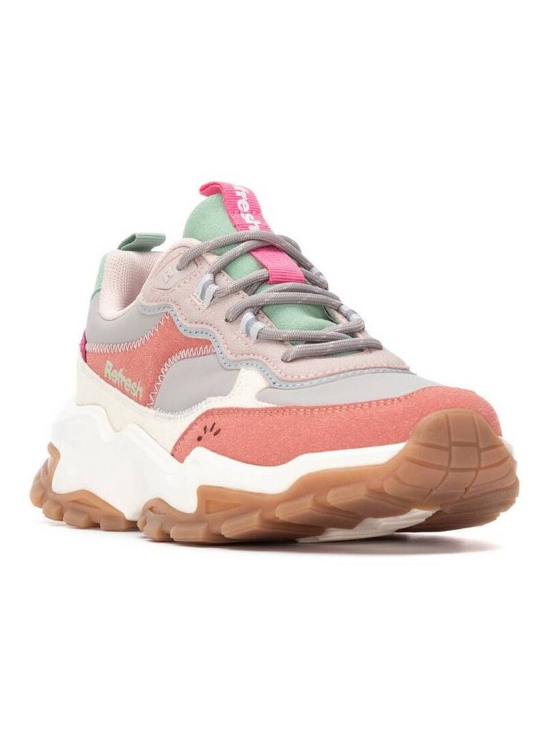Baskets sport femme à lacets Crème - Kiabi