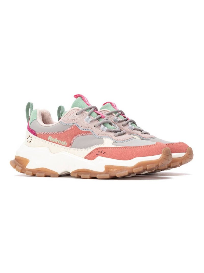 Baskets sport femme à lacets Crème - Kiabi