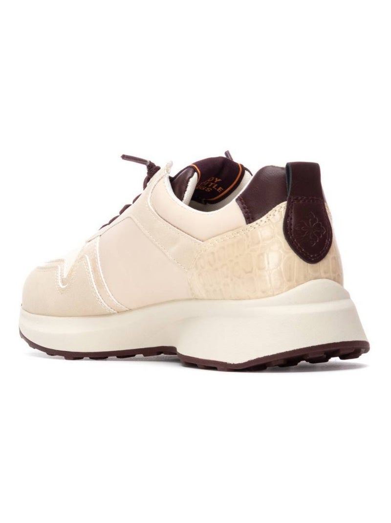 Baskets sport femme à lacets Crème - Kiabi