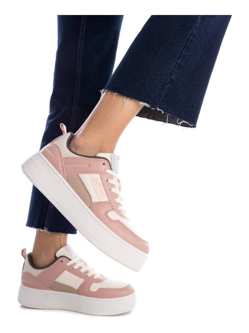 Baskets sport femme à lacets Crème - Kiabi
