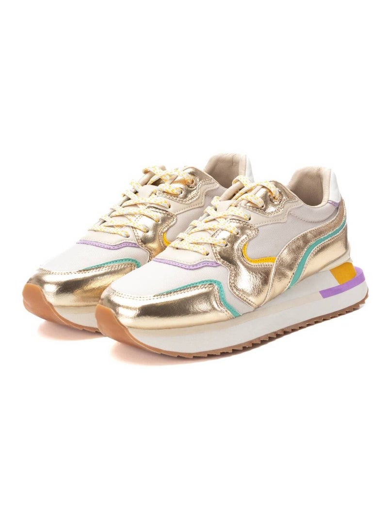 Baskets sport femme à lacets Doré/or - Kiabi