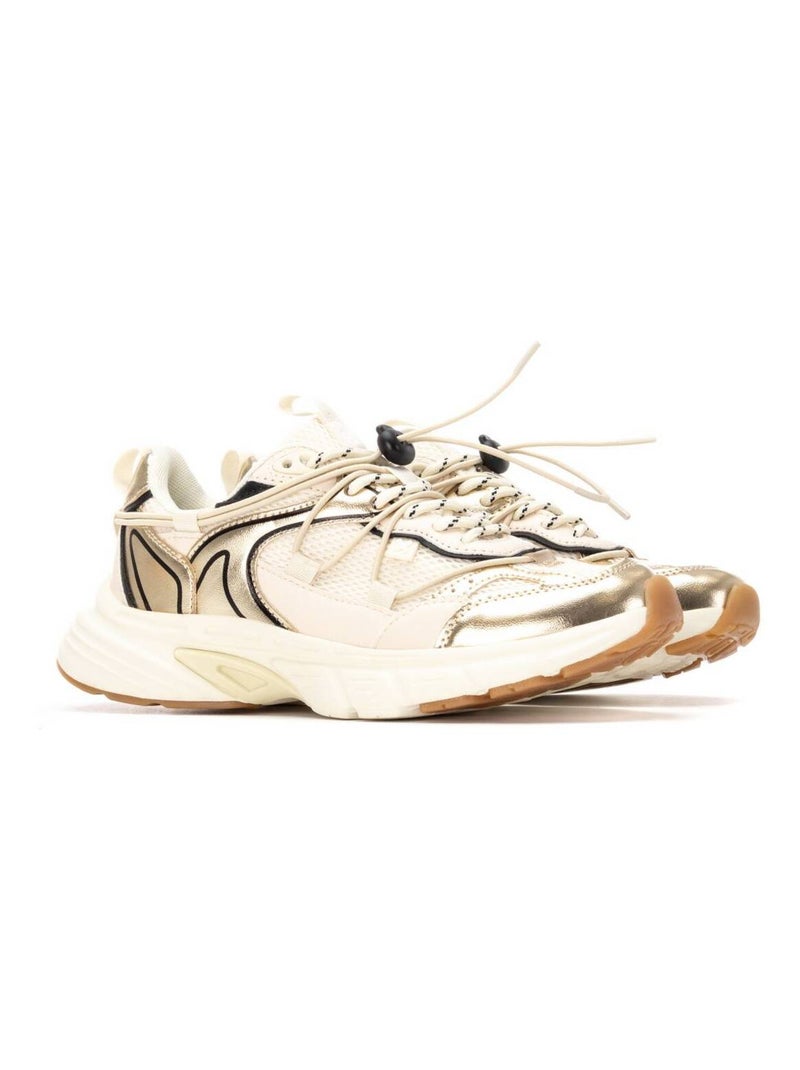 Baskets sport femme à lacets Doré/or - Kiabi