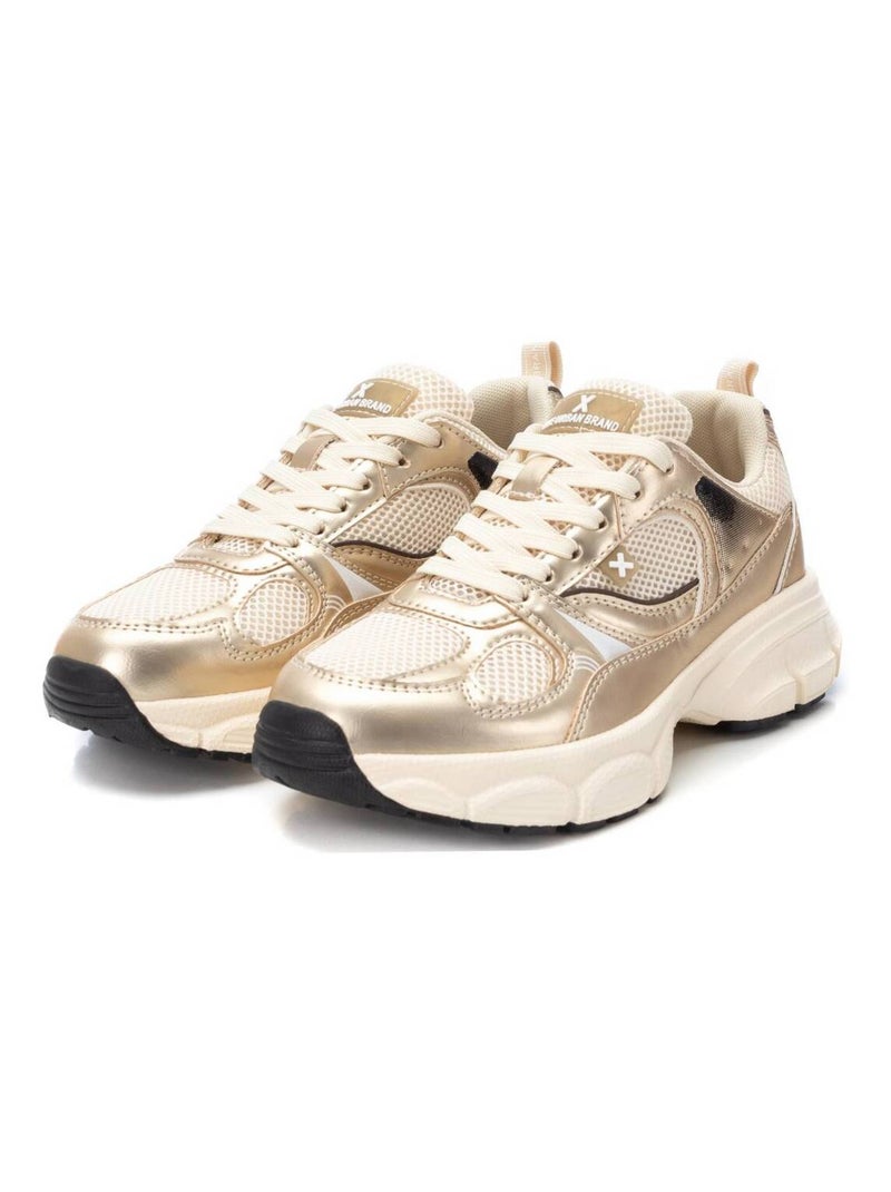 Baskets sport femme à lacets Doré/or - Kiabi