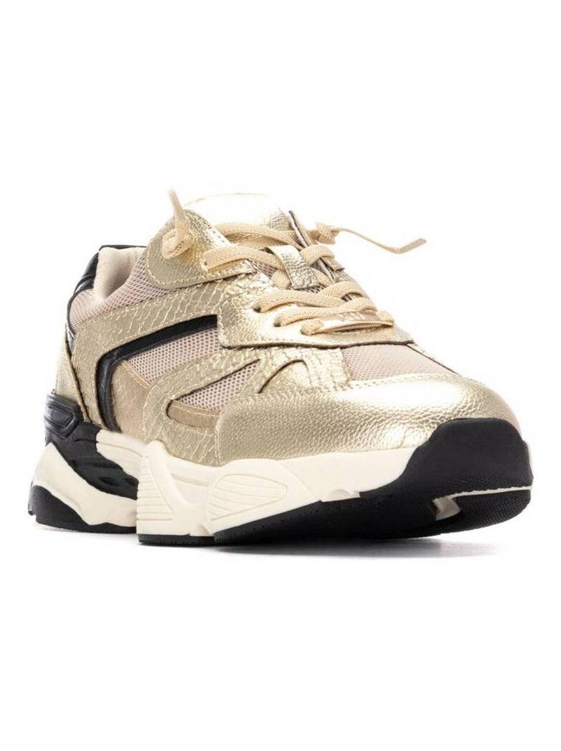 Baskets sport femme à lacets Doré/or - Kiabi