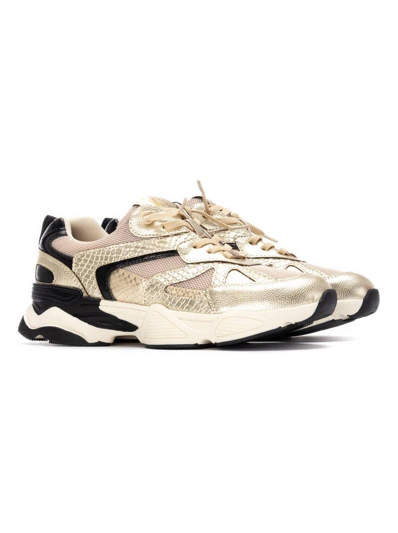 Baskets sport femme à lacets Doré/or - Kiabi
