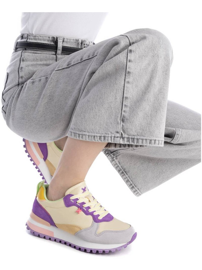 Baskets sport femme à lacets Jaune - Kiabi