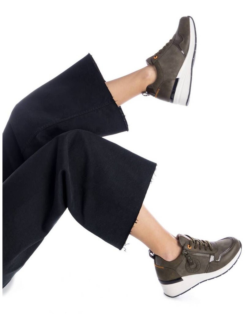 Baskets sport femme à lacets Kaki - Kiabi