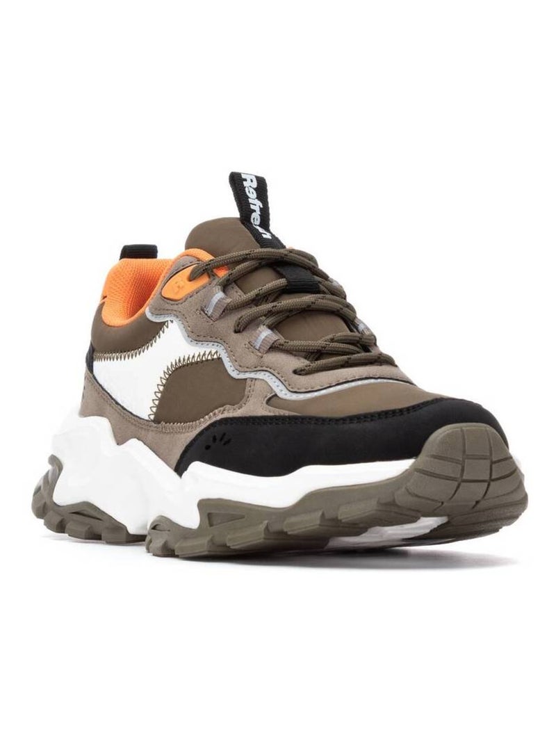 Baskets sport femme à lacets Kaki - Kiabi
