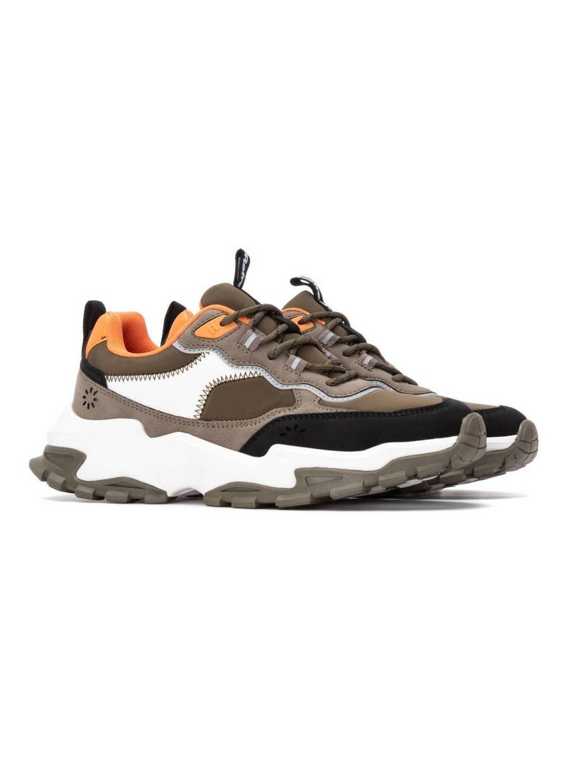 Baskets sport femme à lacets Kaki - Kiabi