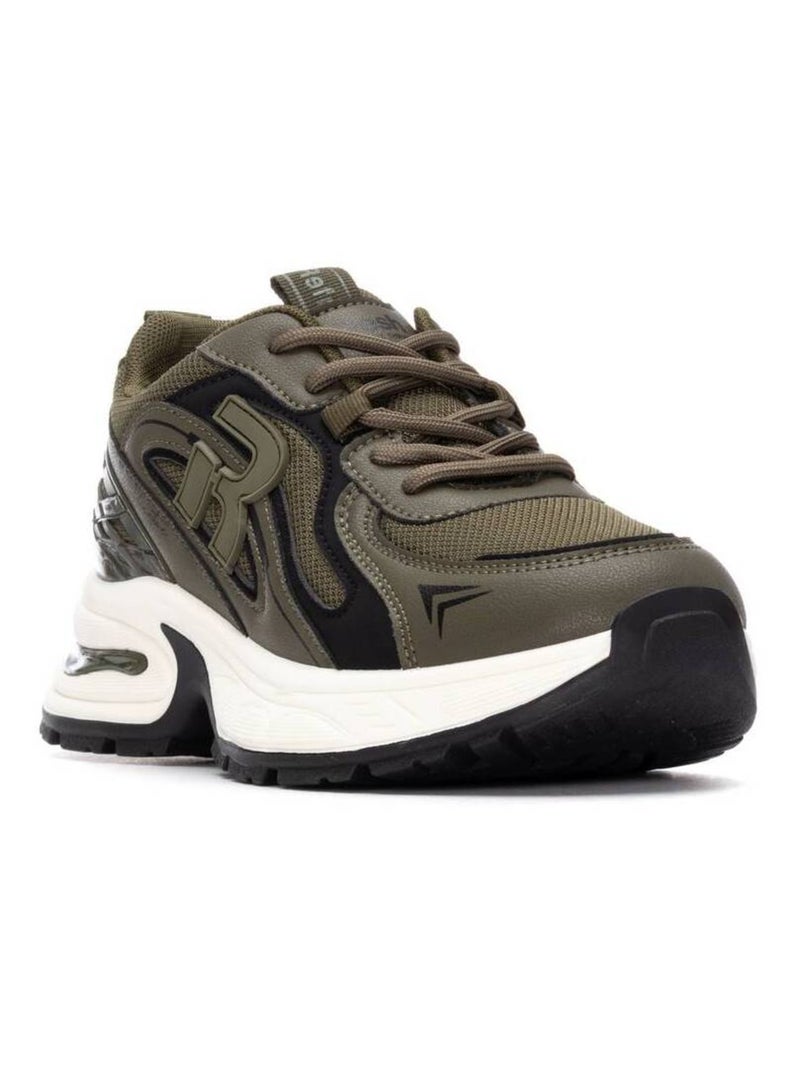 Baskets sport femme à lacets Kaki - Kiabi
