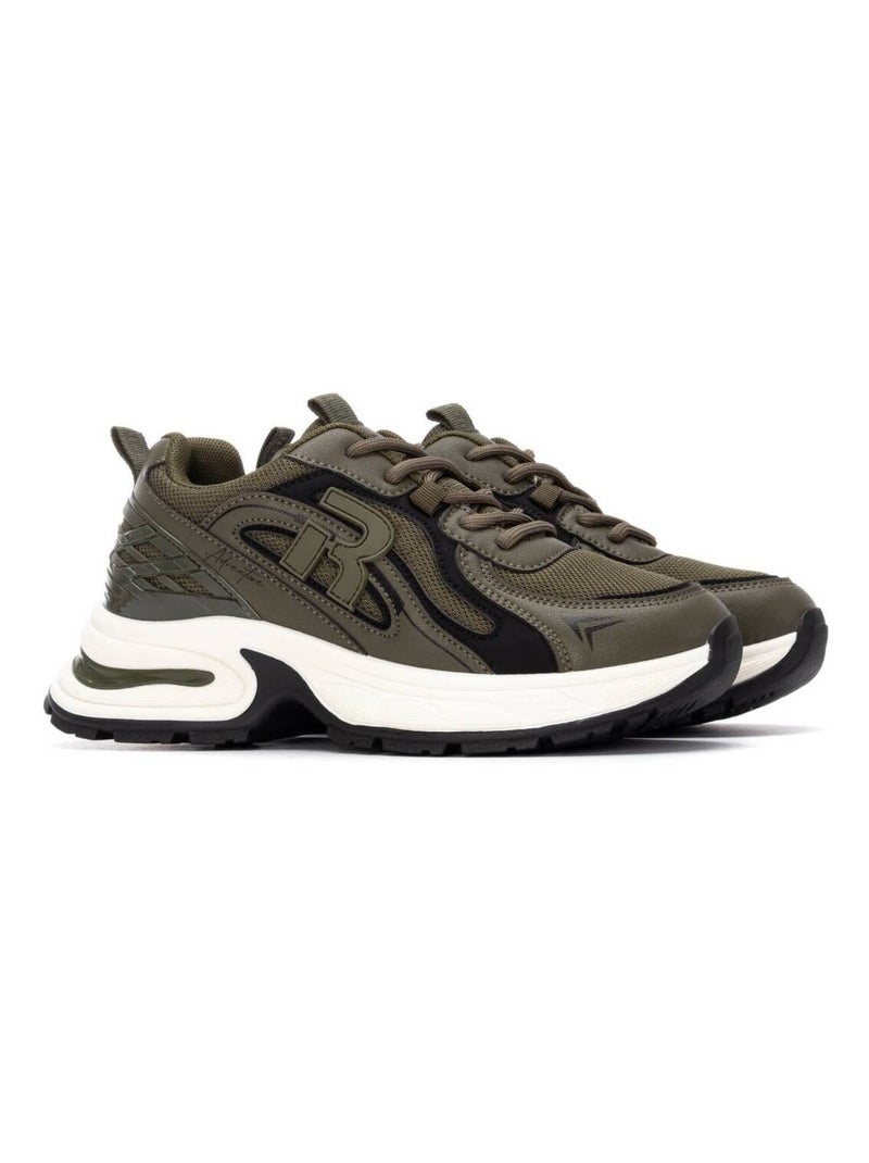 Baskets sport femme à lacets Kaki - Kiabi